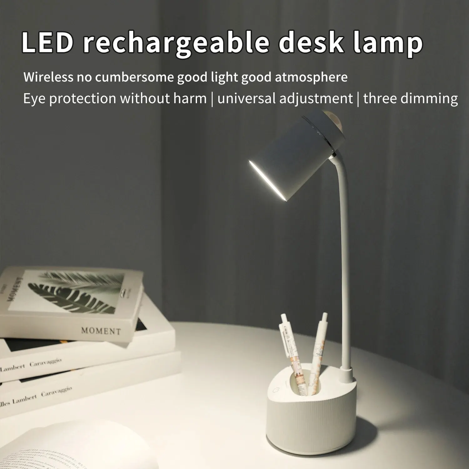 USB 충전 LED 테이블 램프 일몰 램프, 터치 디밍 침실 장식, 분위기 야간 조명, 독서 책상 조명, 여자 친구 선물