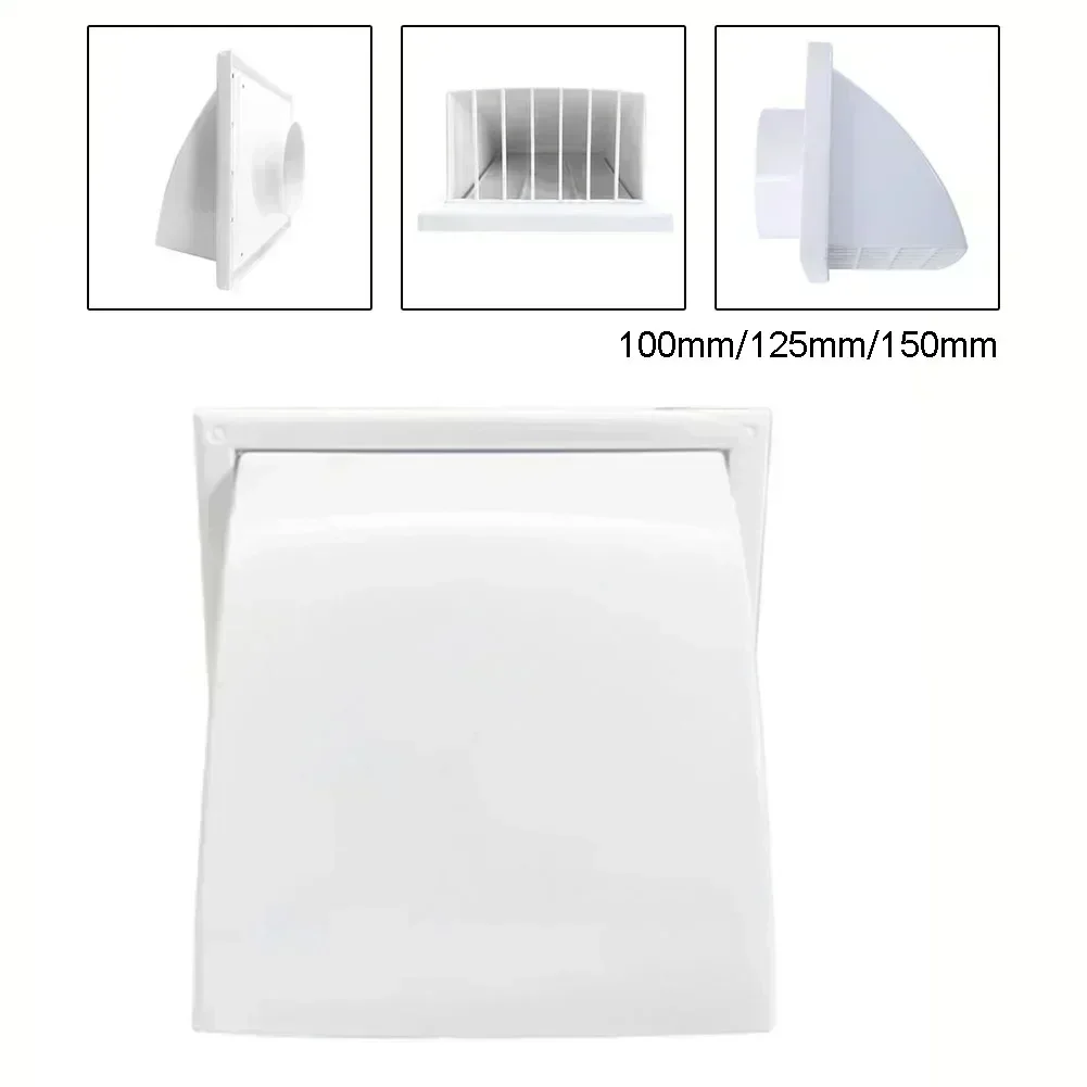 Non Return Shutter Flap Rainproof Range Hood Vent for Heat Recovery Systems Durable ABS Material 185*128*123mm