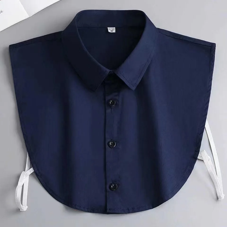 Men Shirts Fake Collar Business Wear Solid Color All-match Spring and Summer Cotton Formal Wear men shirts fake collar