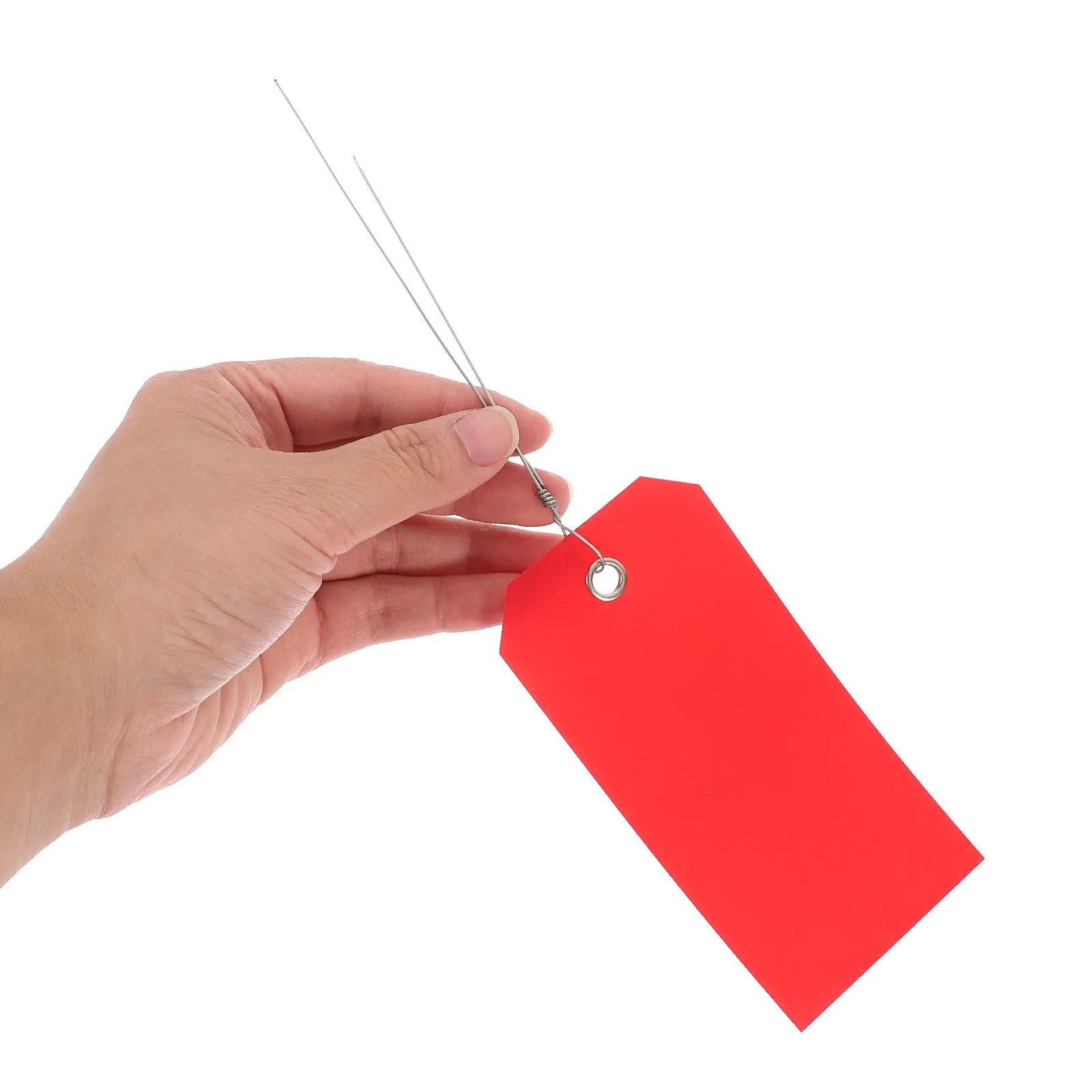 100Pcs 빈 배송 태그 여행 배낭 학교 사무실용 금속 구멍 와이어가 있는 가볍고 튼튼한 PVC 수하물 태그