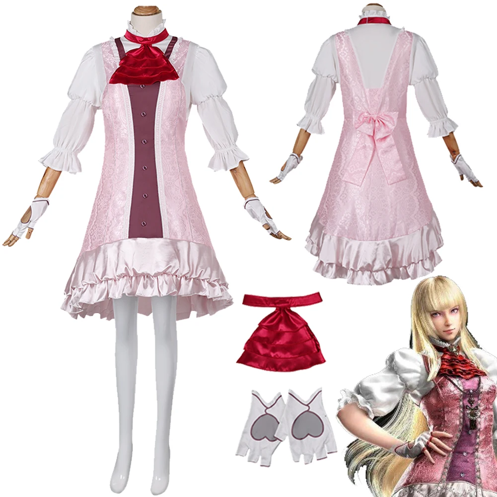 

Lolita Lili Cosplay Fantasy Dress Outfits Anime Game Tekken8 Disguise Bow Tie Gloves Costume Girls Women Halloween Roleplay Suit