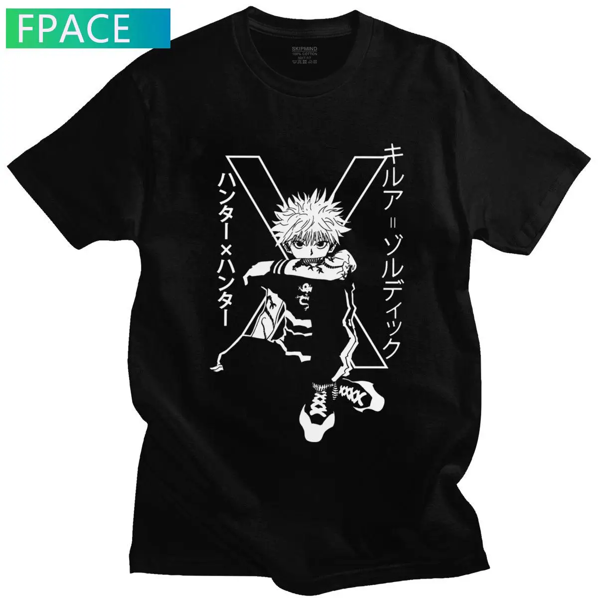 

Killua Zoldyck T Shirt for Men Pre-shrunk Cotton Handsome T-shirt Crew Neck Short Sleeve Hunter x Hunter Tee Slim Fit Clothing