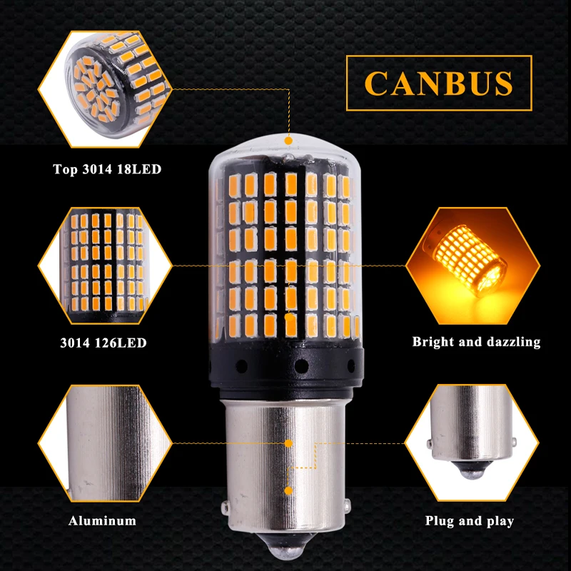 Ampoule LED Clignotante Stroboscopique - Culot 1156 BA15S/T20 7443 7440/1157 - Universelle - 1 Pièce