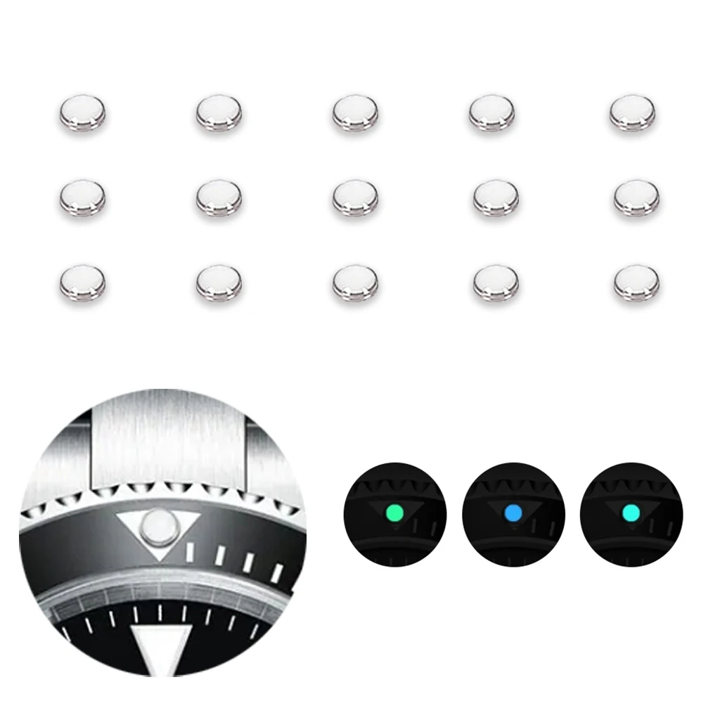 화이트 비즈 블루 그린 빛나는 Pip 시계 베젤 인서트 12시 Lume Pearl Dot Mod 부품 교체 예비 액세서리