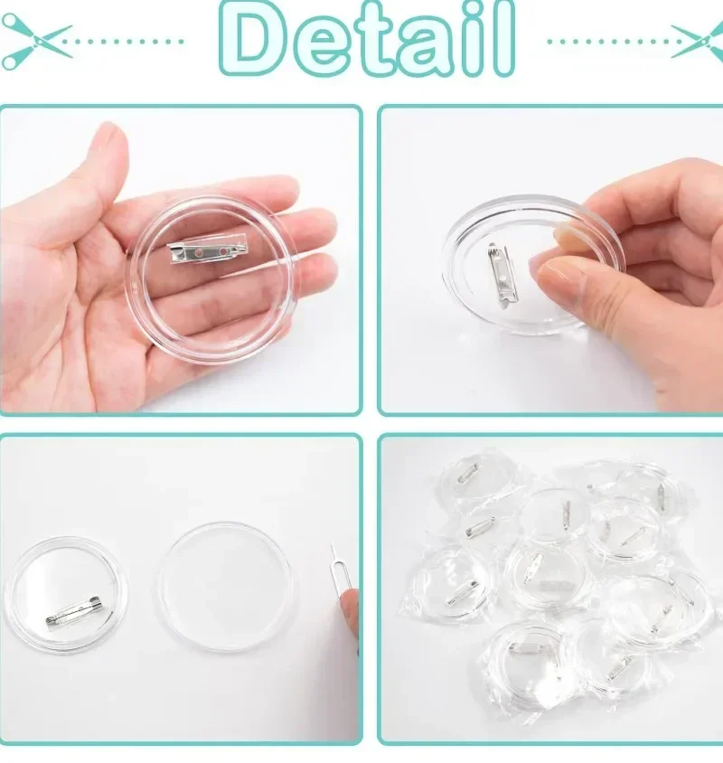 30개 2026년 신형 프리미엄 아크릴 블랭크 배지 핀 버튼 제작 부품 DIY 재료 버튼 프레스 기계용 - 공예 용품