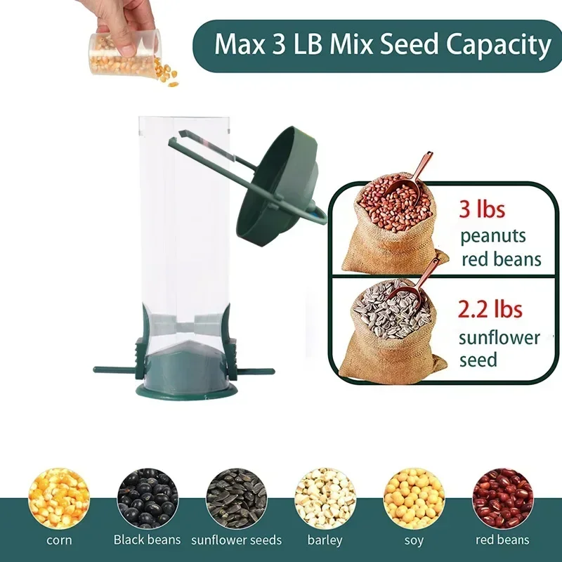 Outdoor Courtyard Iron Bird Feeder with Hanging and Rotating Feeding Mechanism