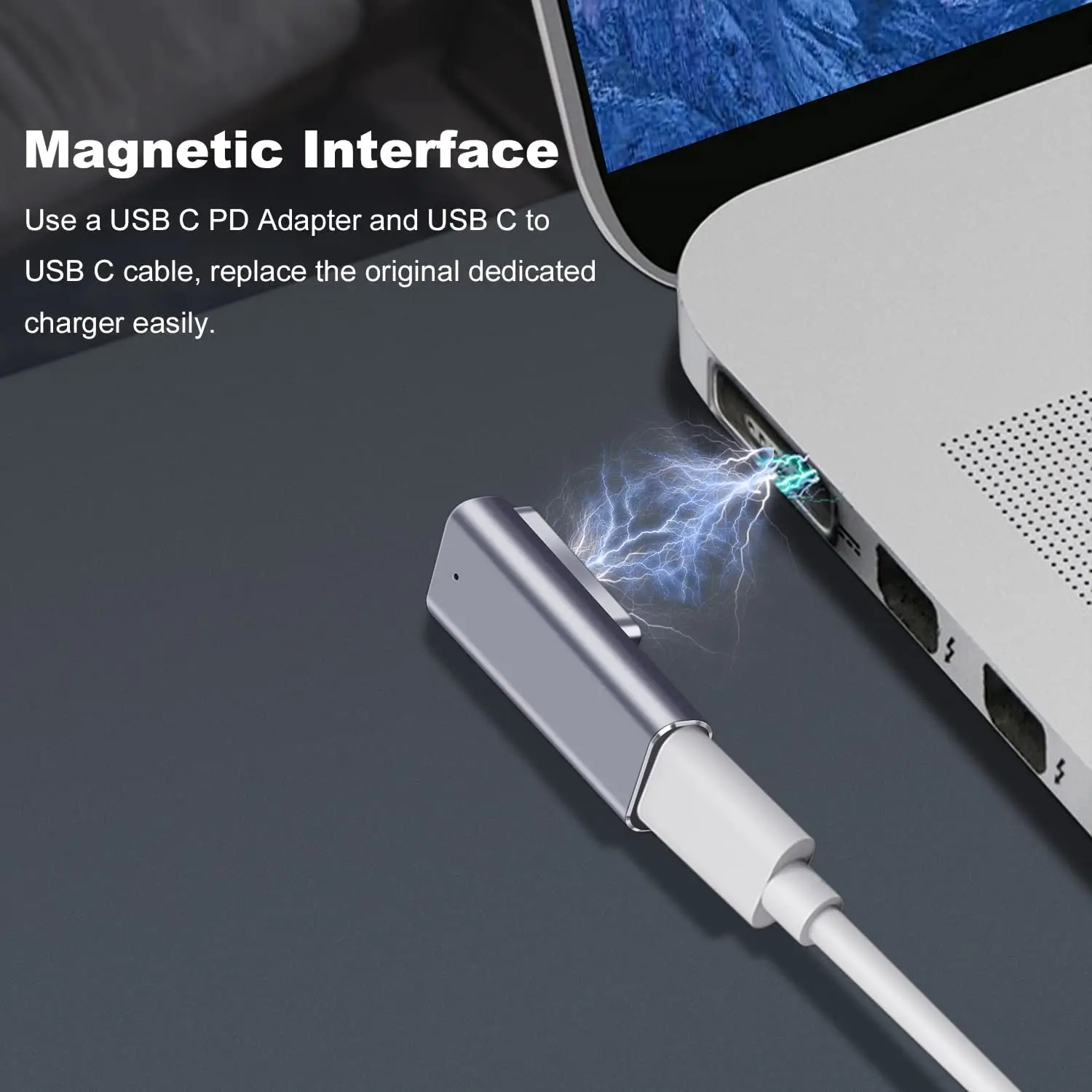 รูปสินค้า อะแดปเตอร์ชาร์จ USB-C 2 เทอร์มินัล ชาร์จเร็ว 100W PD สำหรับ MacBook Pro/Air
