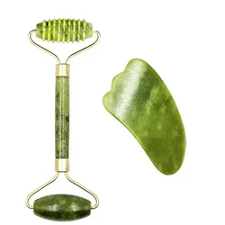 Exquisite Jade Gua Sha Facial Massage Tool - Revitalizing Eye and Skin Care Spa Stone (C Set)
