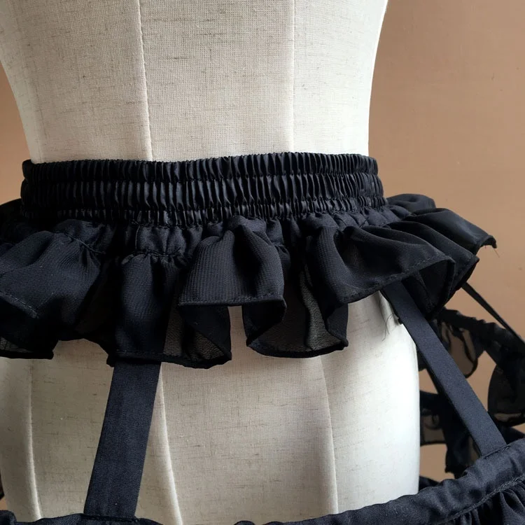 Long Cosplay Steel Boned Crinoline Skirt Sweet Hoop Petticoat with Ruffles