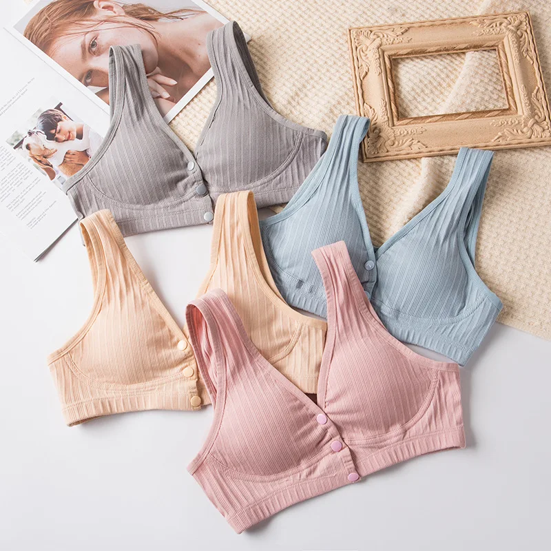 Anti-Sagging Cotton Maternity & Nursing Bra - Thin and Elastic, Push-up, Suitable for Feeding and Pregnancy, Wirefree 2