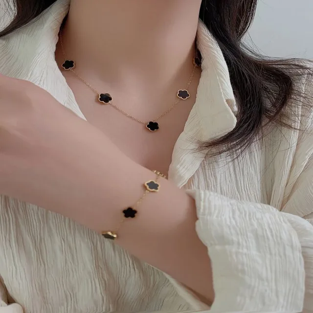 Toni Petal Flower Necklace Bracelet Earrings Set 3