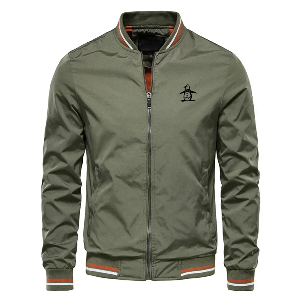 Men's Stand Up Collar Jacket Zipper Sportswear Spring and Autumn Fashion Men's Outdoor Casual Zipper Jacket