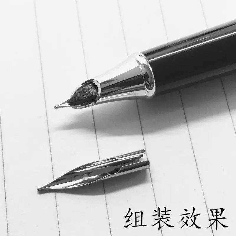 국제 일반 만년필 펜촉 엑스트라 파인 펜 팁 다크 팁 백 팁 아트 서예 학생 0.38-0.5mm 골든 실버