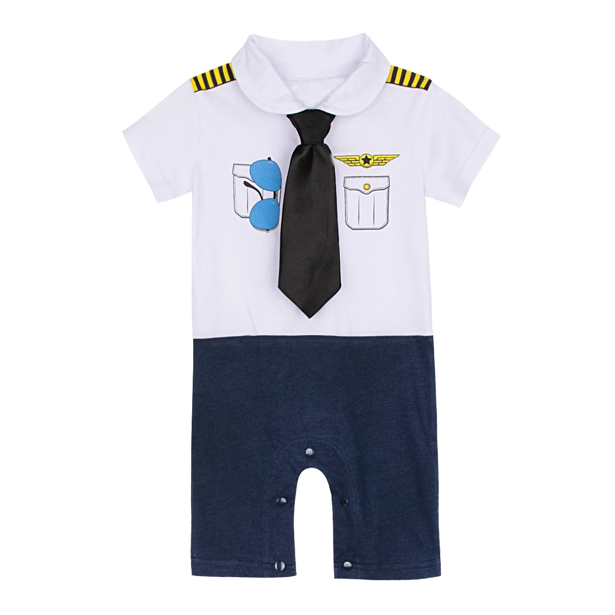 Baby Pilot Costume Boys Pilot Cospaly Suit Jumpsuit Baby Aviators Airplane Uniform Infant Carnival Halloween Costumes 3PCS