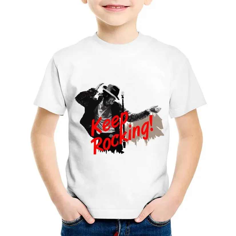 2023 New Children's Fashion Michael Jackson Rock Cool T-shirt Children's Summer Top Boys/Girls Casual Wear 5
