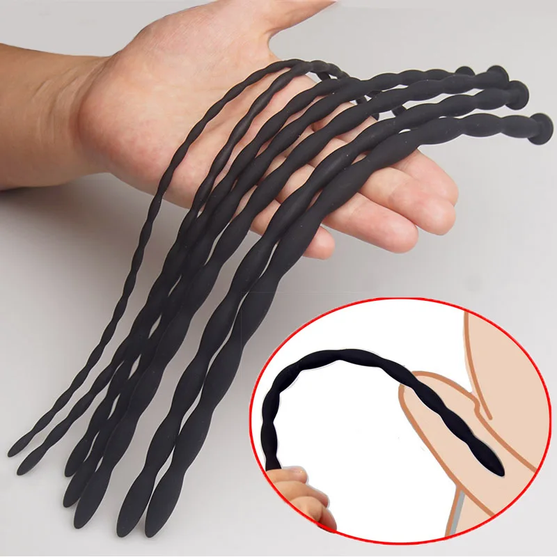 Ribbed Silicone Urethral Sounding Dilator Catheter Stimulator Penis Plug Rod Urethra Masturbation Men BDSM Sex Toys Uretra urethral dilator silicone urethral dilator