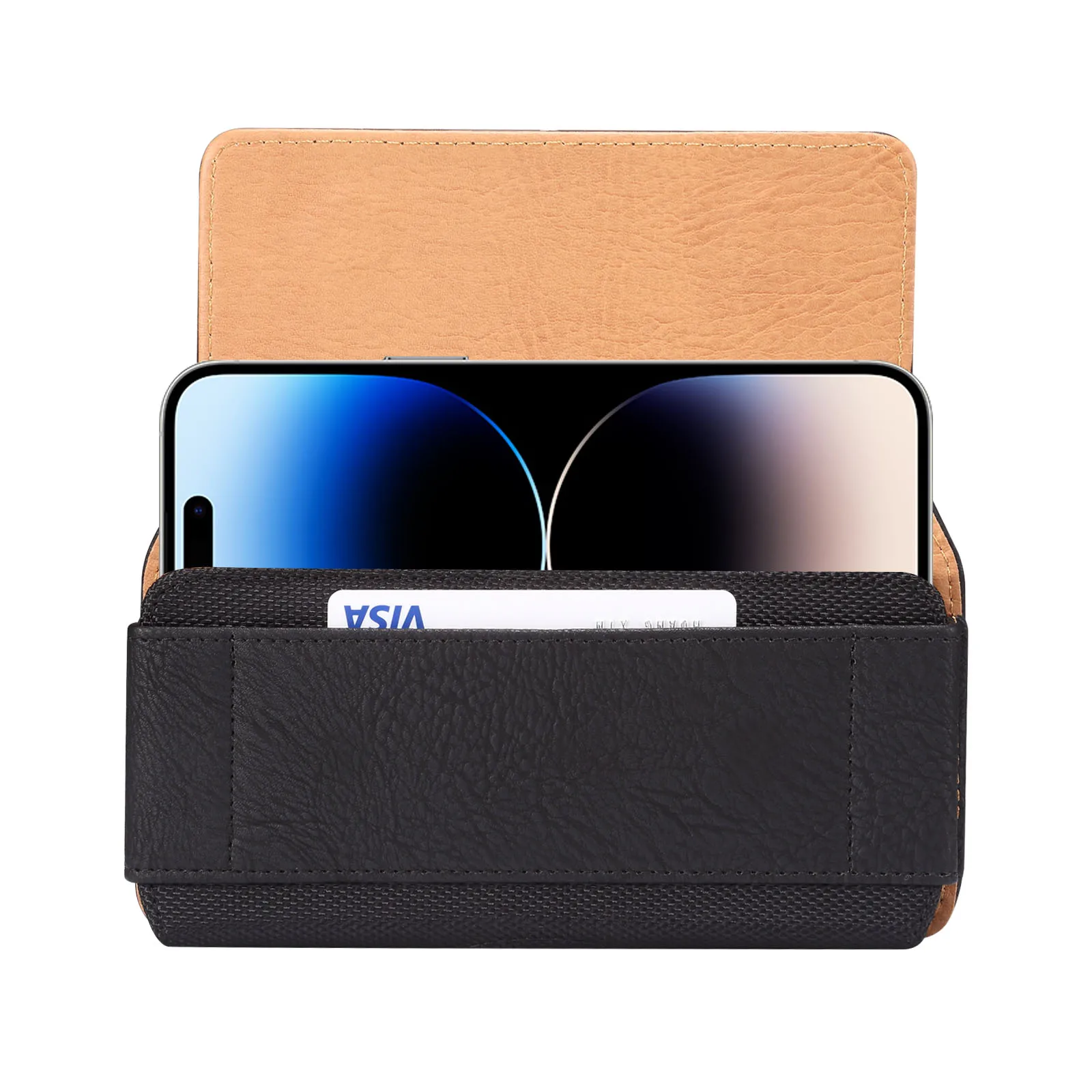 FULAIKATE iPhone 14 Pro Max 용 범용 허리 걸이 파우치 12 미니 케이스 용 수평 4.7 -6.9 프리미엄 소 가죽 질감 가방