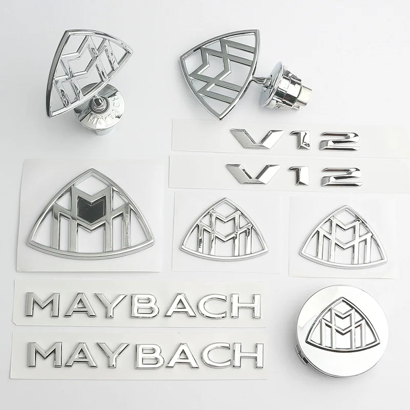 Maybach Standing Metal Emblems Car Hood 3D Rear Logo Side Standard for S Gls Class S400 S500 S600 W222 Badge Accessories bumper stickers