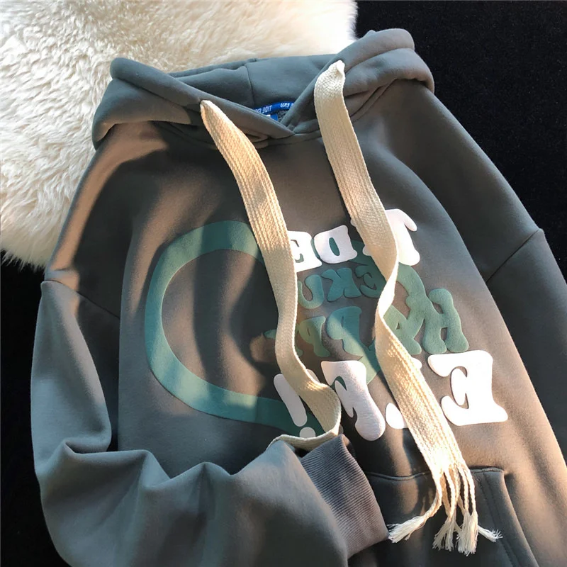 

Autumn New Retro Couple Letter Printing Hooded Sweater Men and Women Loose Korean Version of The Student Jacket Hoodie Y2k Tops