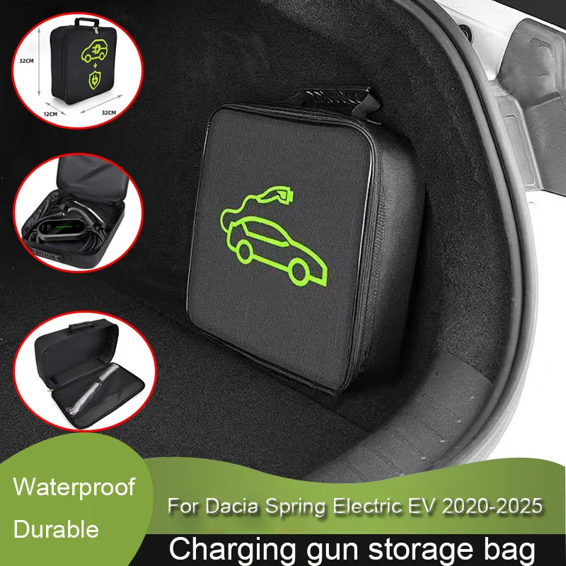 Ev Car Portable Charging Cable Storage Borsa Per Il Trasporto Scatola Di Immagazzinaggio Del Bagagliaio Ignifuga Impermeabile Per Dacia Spring Electri