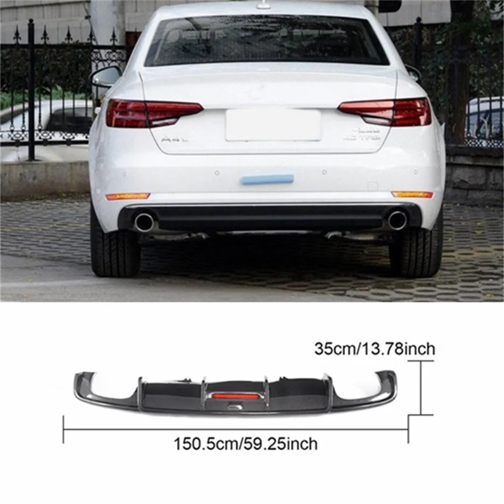 

For17-18 Audi A4L S4 ordinary carbon fiber four-out rear lipRear bumper diffuser
