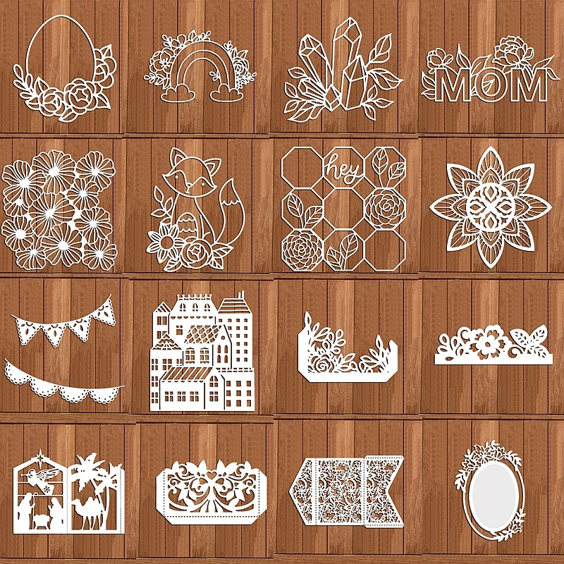 

Metal Cutting Dies Lace Flower Buliding Egg Rainbow Fox Leaves Letter Words Template Scrapbook Craft Decorate Cards Die Cut