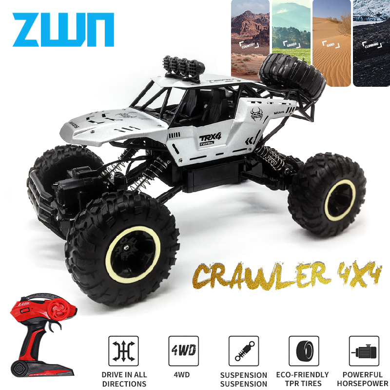 ZWN 1:12 / 1:16 4WD RC Car With Led Lights 2.4G Radio Remote Control Cars Buggy Off-Road Control Trucks Boys Toys for Children