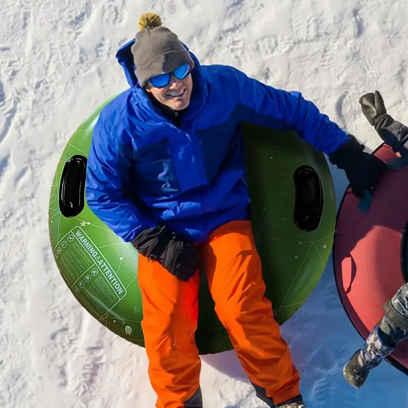 Snow Tube Reusable Inflatable Sleds With Handle Funny Snow Tubes Sled Winter Outdoor Fun Toys For Family Activities Outdoor