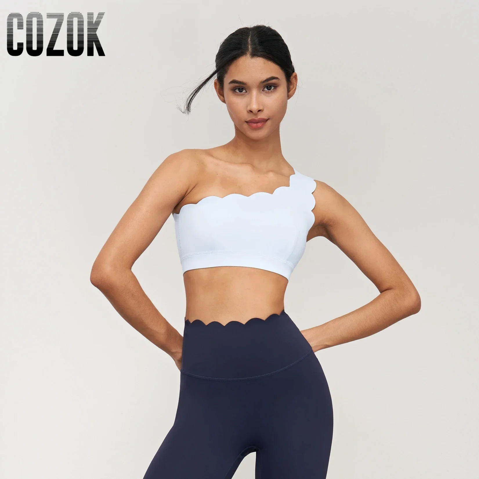 Sports Bra for Women Seamless Shock-proof Removable Cups Gym Workout Tops Lotus Arc Single Shoulder Yoga Tops Push-up Bras Vest sports bra womens bras sports underwear gym top gym tank top sports tank top