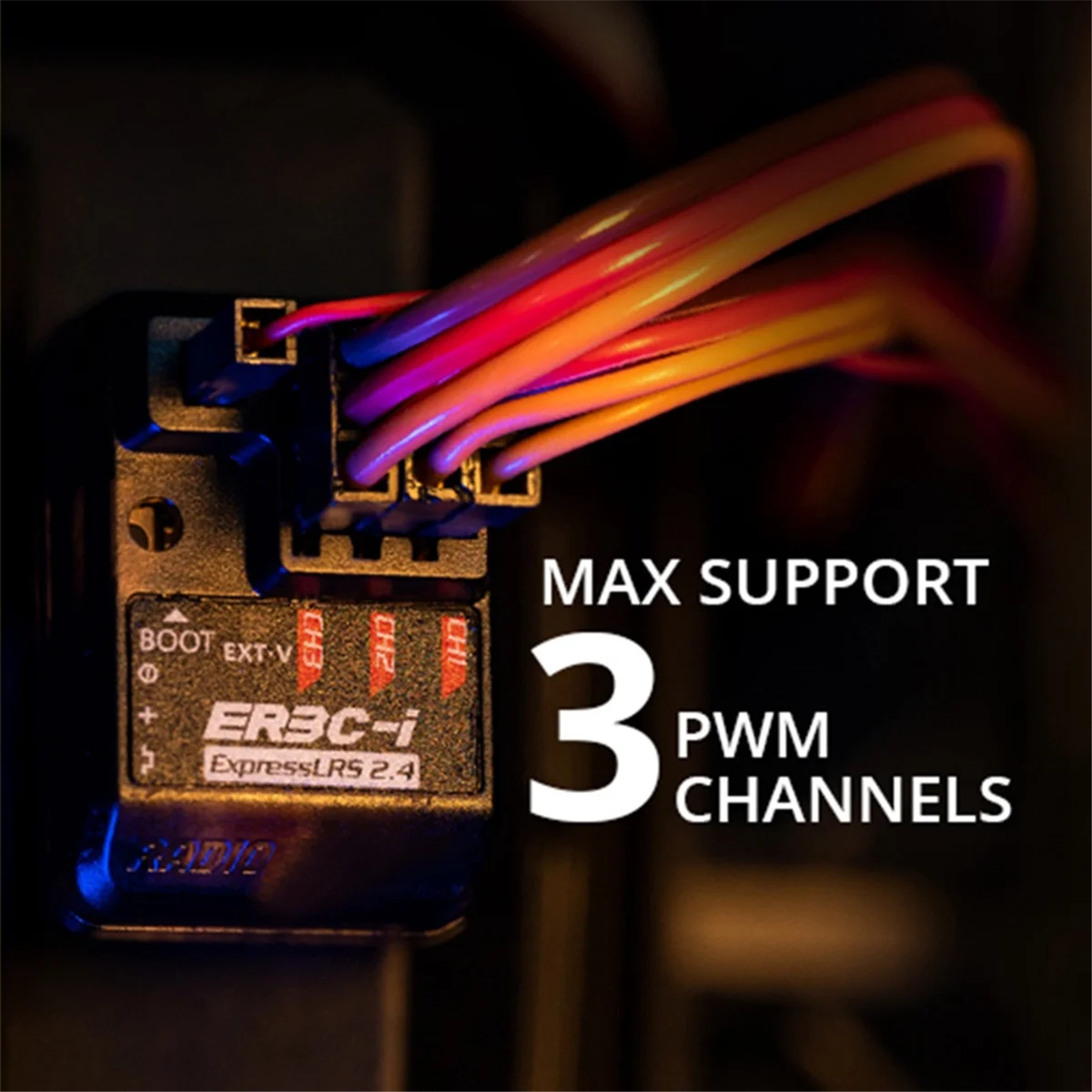 Hot sale For ER3Ci 3CH RX Receiver 2.4GHz ELRS PWM Receiver Built in Antenna for RC FPV Car Boat Truck