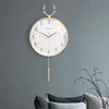 Wall clock table decoration accessories pure copper antler shape bedroom Interior luxury silent pendulum home fashion Nordic art 5
