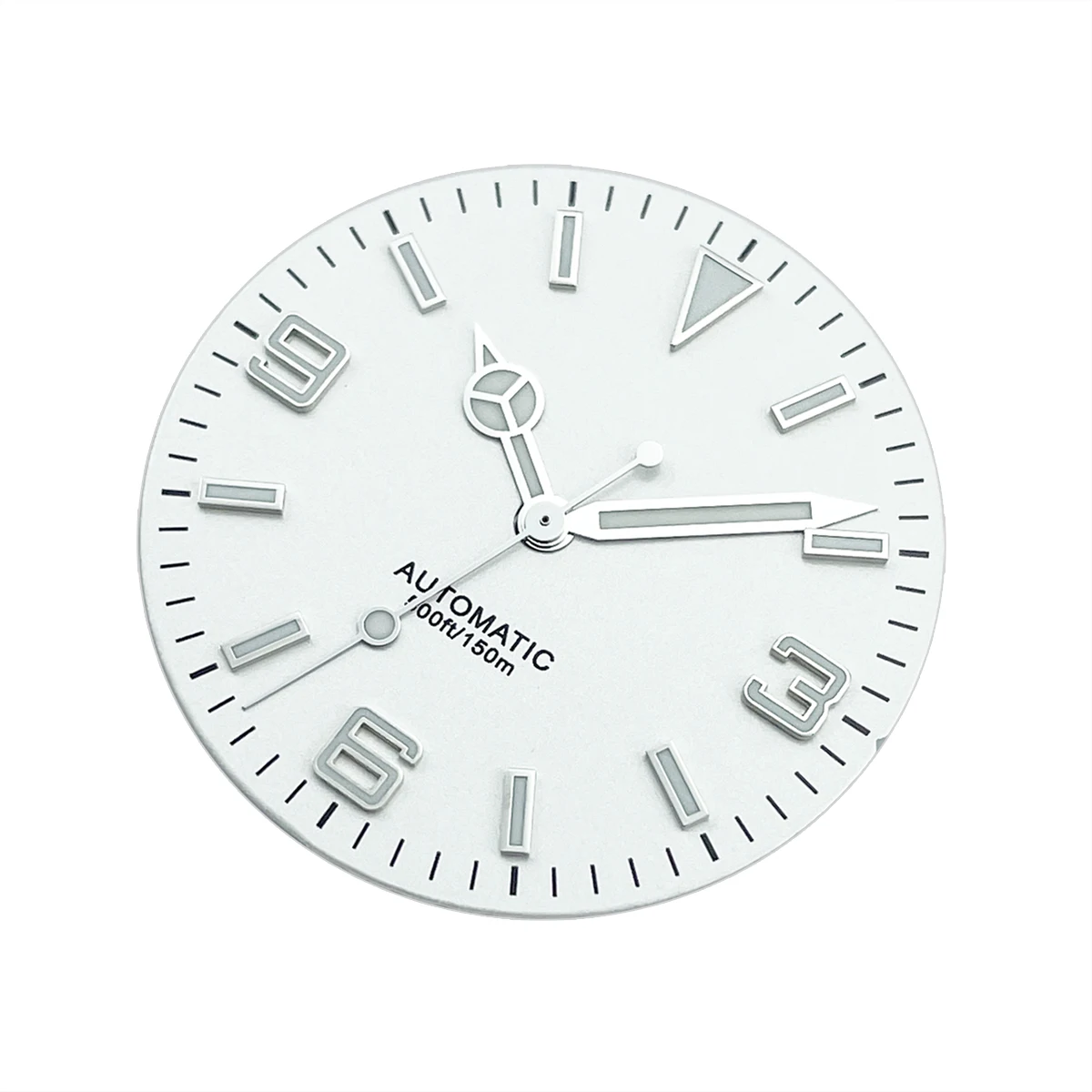 Black and White Explorer Style Watch Dial and Hands Set with Luminous BGW9