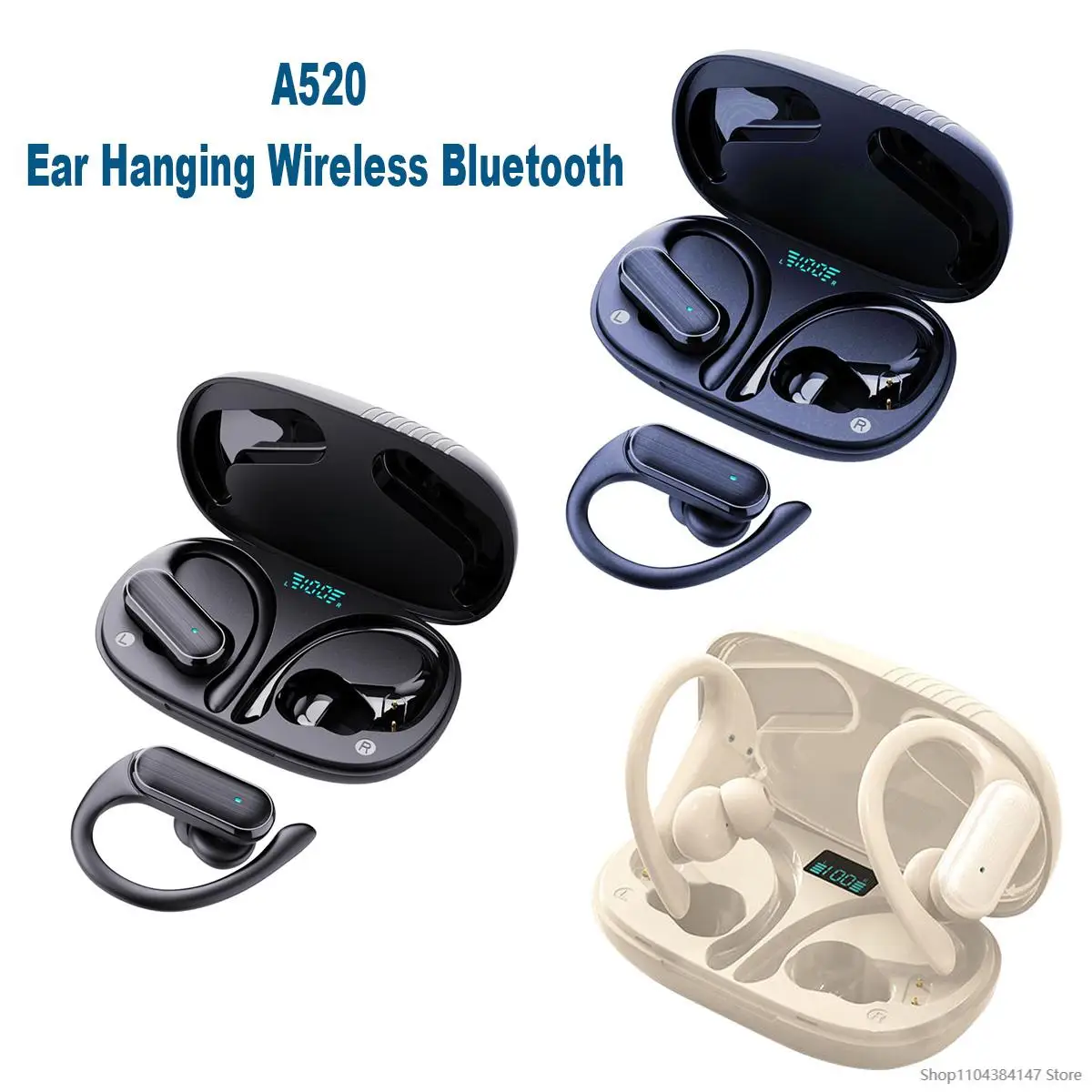 Écouteurs sans fil Bluetooth 5.3 A520 d'origine : appels HD, réduction du bruit, commandes tactiles, microphone intégré, étanches, son stéréo HiFi._voghion.com