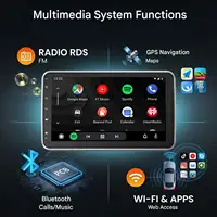 ESSGOO 10,1" Android 15 4+64G Autoradio universel 1 DIN écran 360° rotatif avec micro, CarPlay et Android Auto sans fil, GPS, RDS FM, WiFi, Bluetooth, Mirror Link, commande au volant, écran tactile, lecteur vidéo multi 3