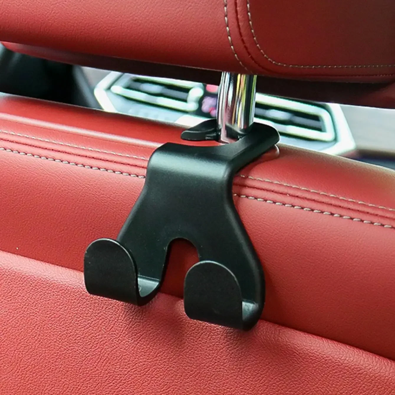 2pcs Car Rear Seat Double Head Storage Hook