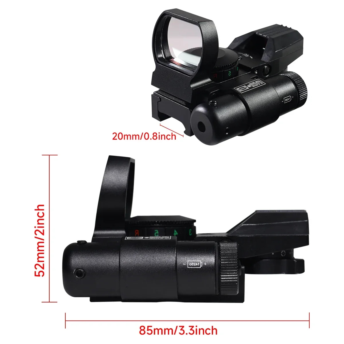 Red Dot Sight Holographic Collimator 1x22x33 Red Dot Sight with Laser Red Green Dot Hunting Optics Scope Reflex 4 Reticle Tactical for 20mm Rail