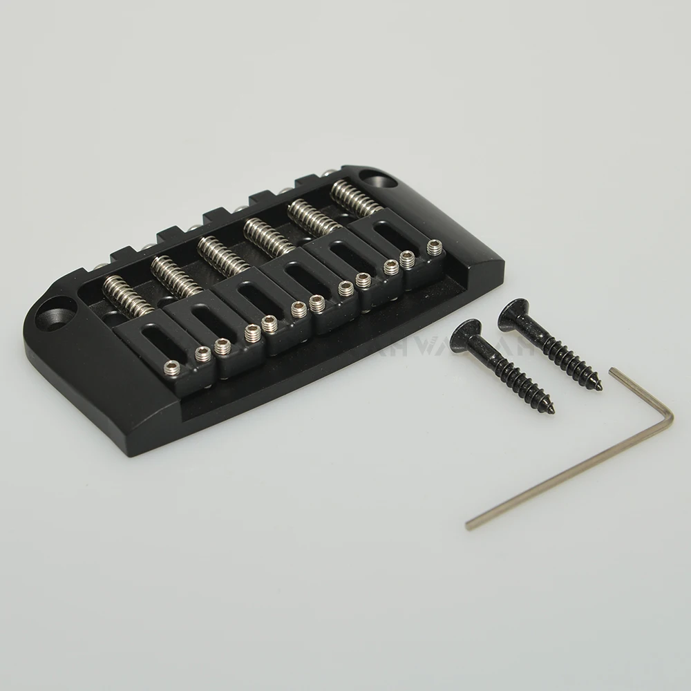 CNC-gefräste 6-saitige E-Gitarrenbrücke für Ibby HM Retrofited Iban-ez Chrome Black – Detail 5