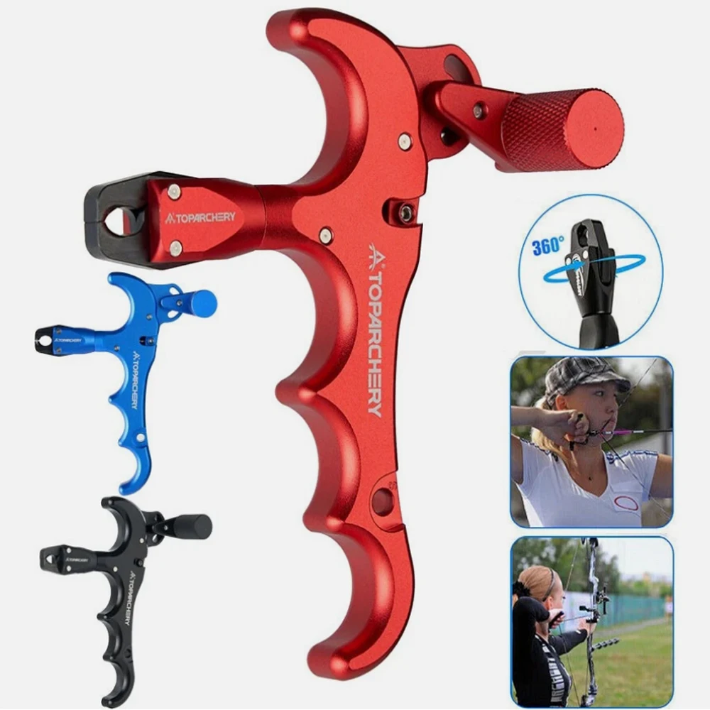 Rilascio dell'arco regolabile Girevole a 360 gradi con trigger a 4 dita per tiro con l'arco - immagine 5