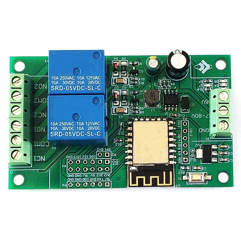 Акция! Релейный модуль ESP8266 ESP-12F с Wi-Fi 2-канальный релейный 5 В/8-80 в разрабатывающая