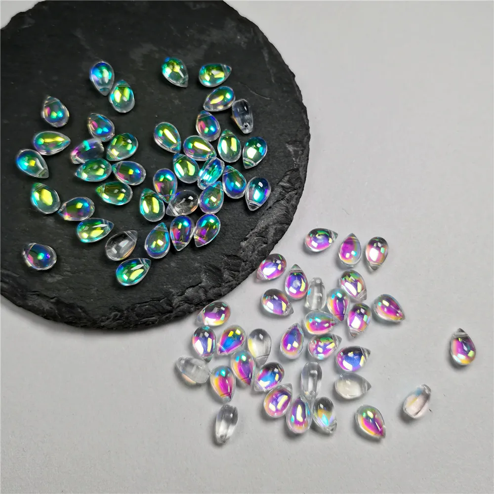 Gradient Water Drop Czech Glass Beads for DIY Jewelry & Craft Accessories (30 Pieces)