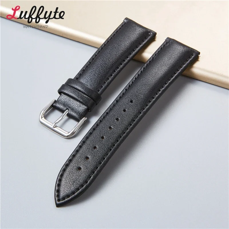 Elegant Leather Watch Strap - Universal Plain Design