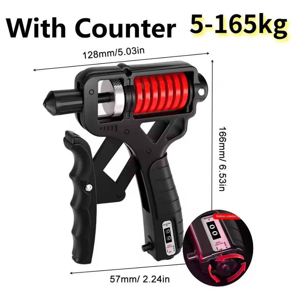 5-165kg 조절 가능한 헤비 핸드 그립 운동 강화기 그리퍼 손가락 확장기 팔 손목 전완근 트레이너 피트니스 스틸 스프링