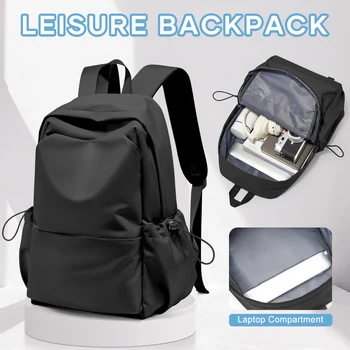 School Backpack Black Waterproof Bookbag Casual Lightweight Laptop Travel Rucksack Daypack School Bags for Boys Girls Teens 1