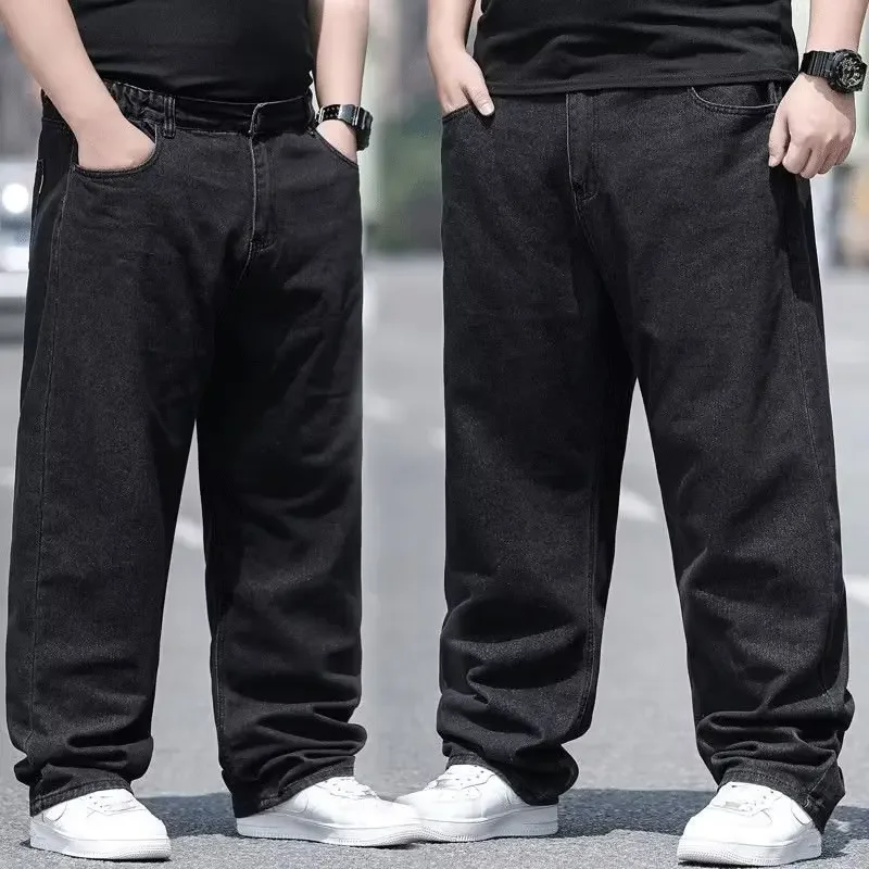 Men Jeans Autumn/winter Loose-fit Straight-leg Sweatpants Trendy Long Pants For Overweight People men jeans,mens jeans,jeans trousers,denim trousers,mens casual trousers
