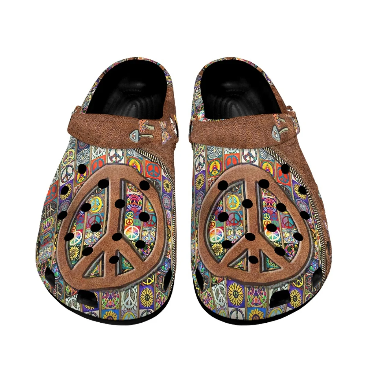 Peace and Love Print Fashion Women Sandals Breathable Comfortable Home Slippers for Teen Girls Non Slip Casual Beach Slides 2023