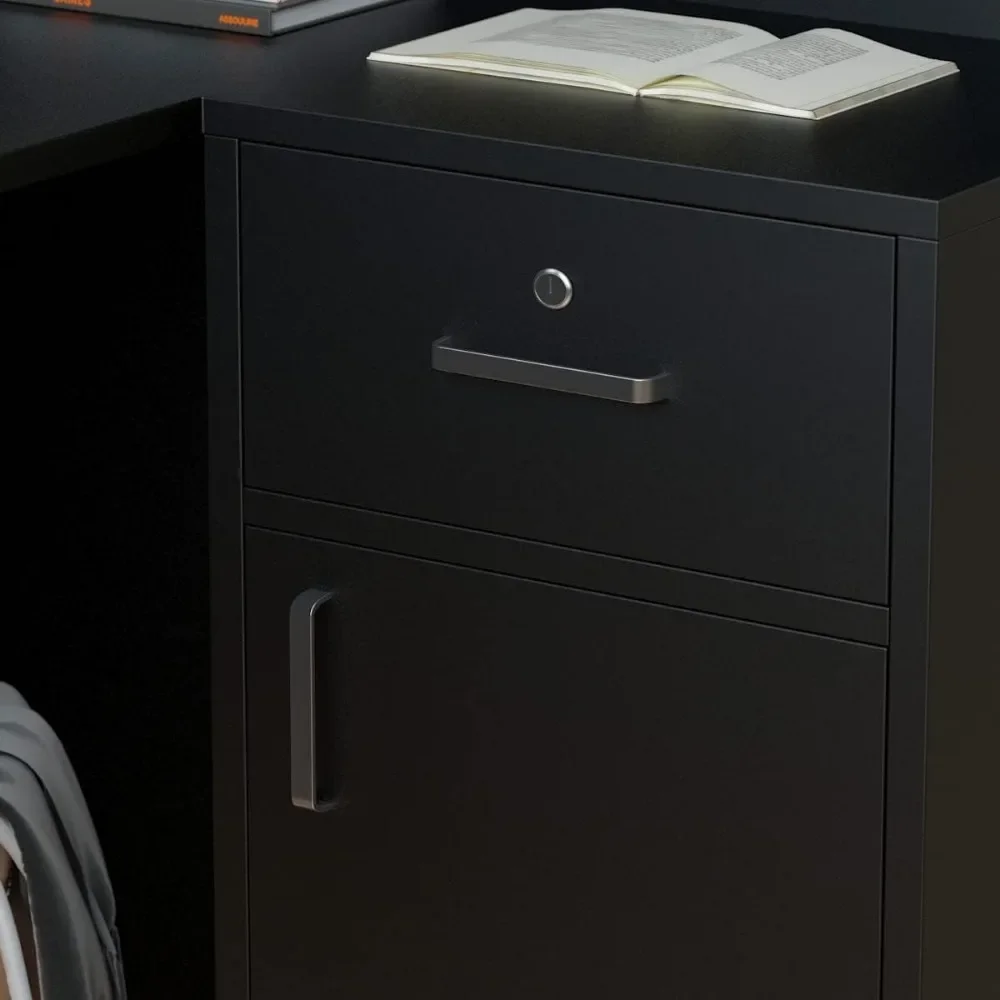 Modern Reception Desk Counter Desk Large Storage Shelves and Drawers Retail Counter Front Desk for Reception Room