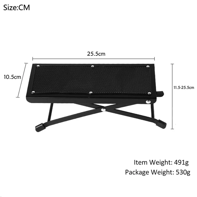 Pédale de repose-pieds de guitare, tabouret de guitare robuste avec support  réglable en hauteur 6, pédale pliable avec coussinet en caoutchouc  antidérapant pour l'acoustique classique