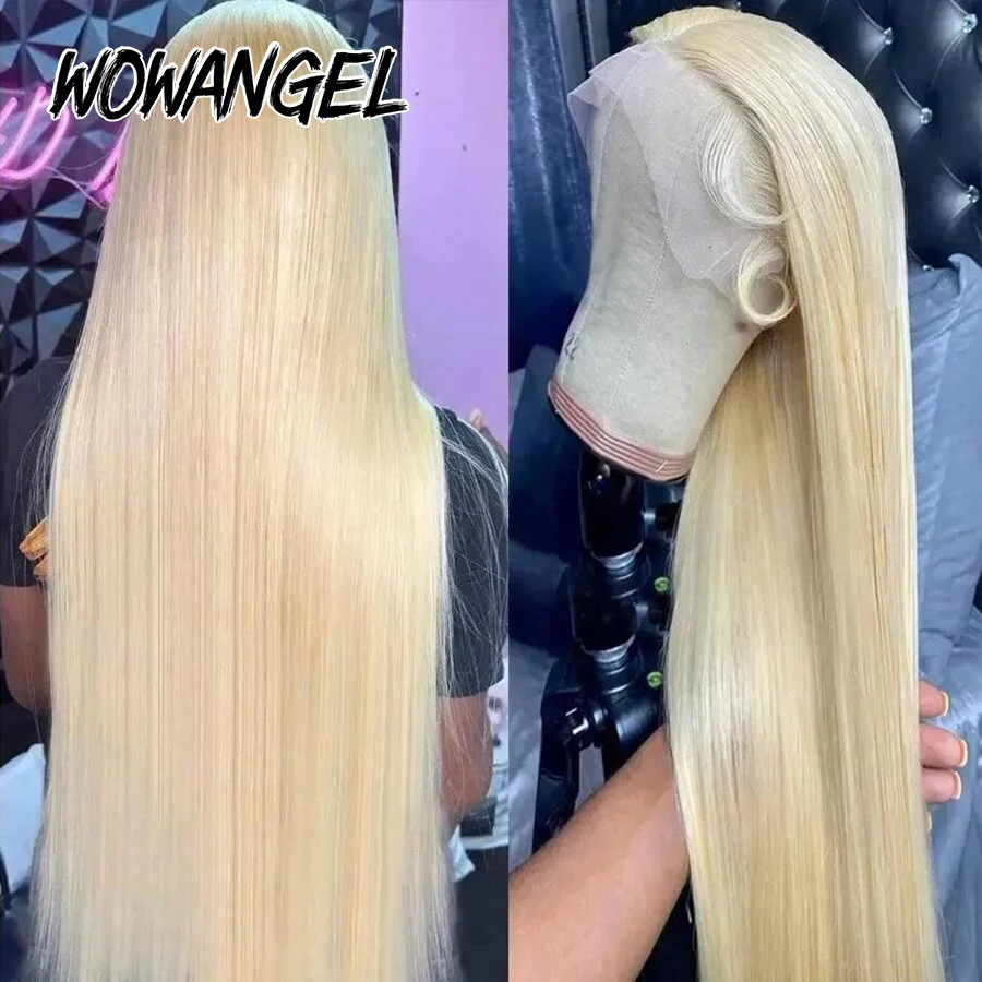 WOWANGEL 250% 613 Blone HD Lace Frontal Wig Bone Straight 13X6 HD Full Frontal Human Hair Wig PrePlucked Natural Scalp For Women 4