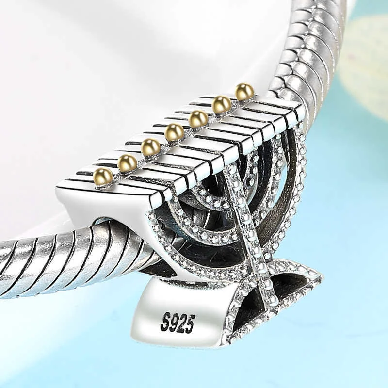 26mm Silver Yellow Plated Wailing Wall Charm