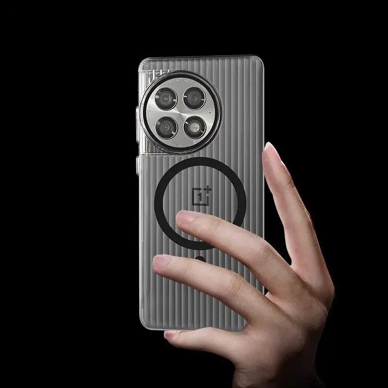 Fashion Corrugated Transparent Magnetic Anti-Fall Phone Case